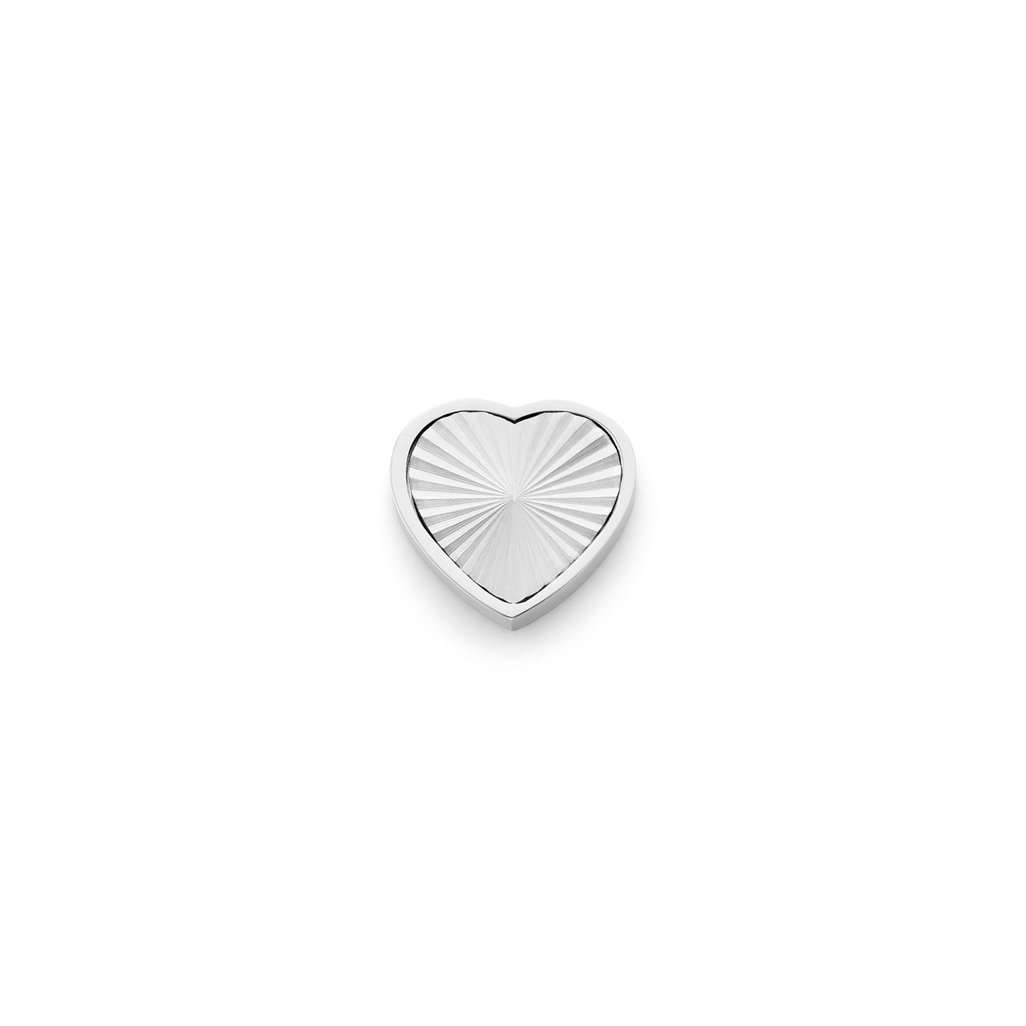 Textured Heart Charms (Silver) - Plain