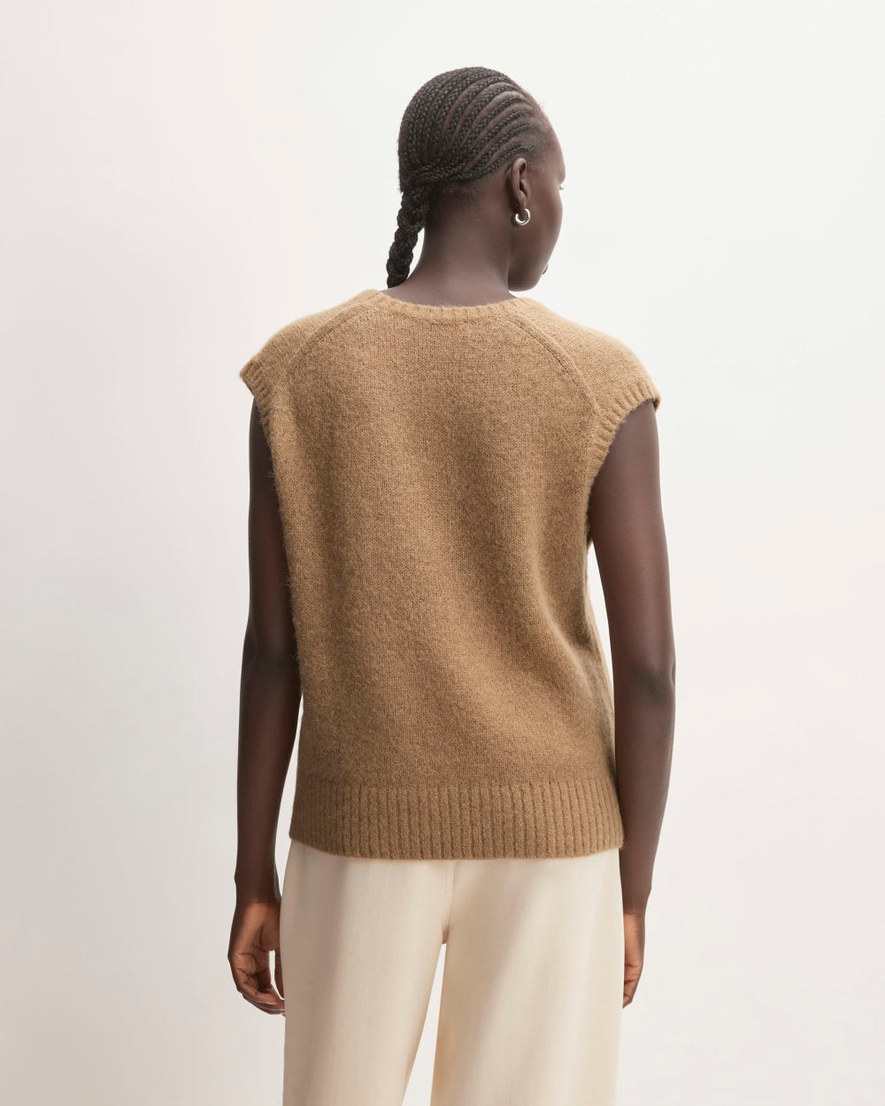 The Alpaca V-Neck Vest | Tiger's Eye