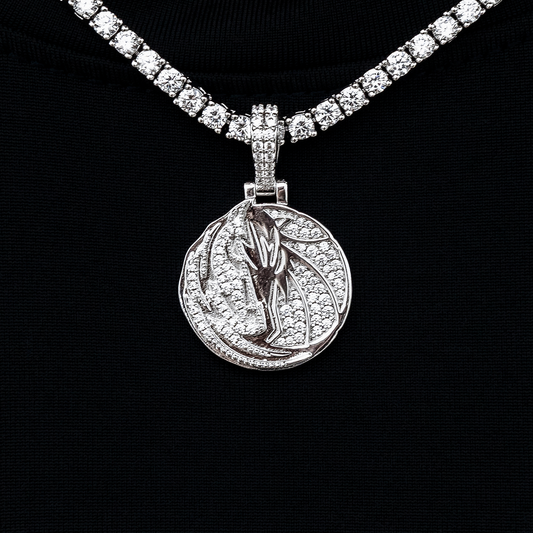 Dallas Mavericks Official NBA Micro Logo Pendant in White Gold