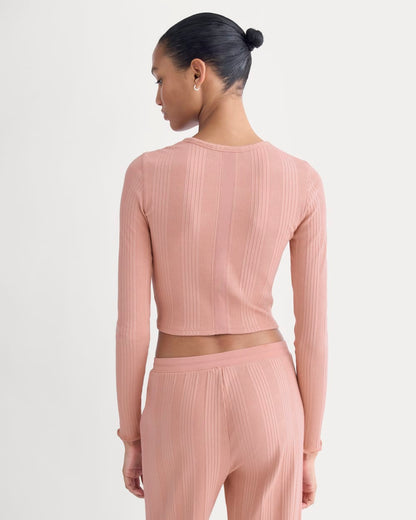 Lounge Rib Cropped Shirt | Ash Rose