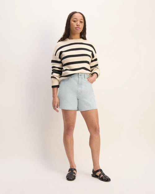 The A-Line Denim Short | Spring Blue