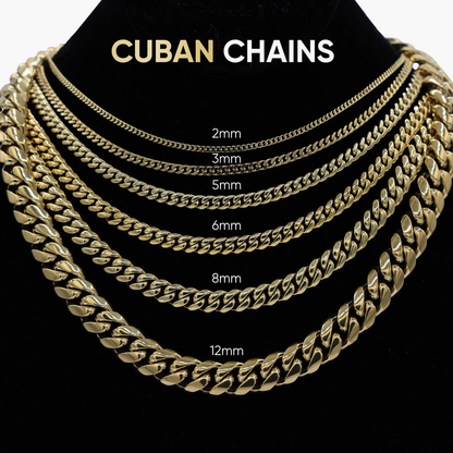 Diamond Cuban Link Chain in White Gold - 12mm