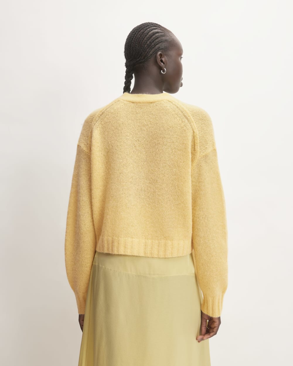 The Alpaca V-Neck Cropped Cardigan | Raffia