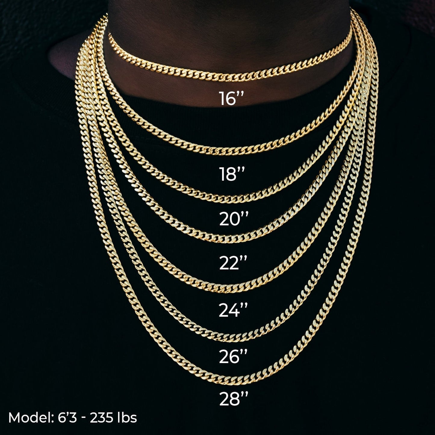 Diamond Mixed Oval Cut Tennis Chain in White Gold - 5mm