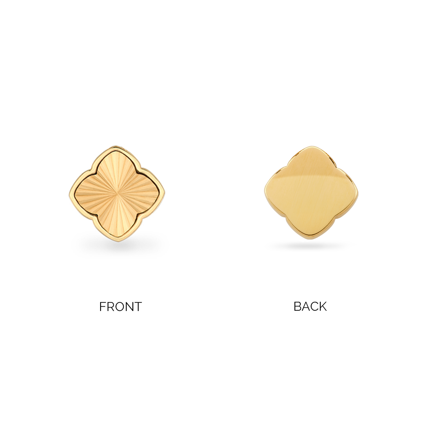 Textured Clover Necklace (Gold)