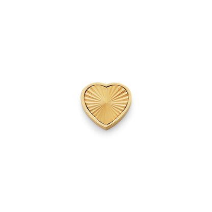 Textured Heart Charms (Silver) - Birthstone