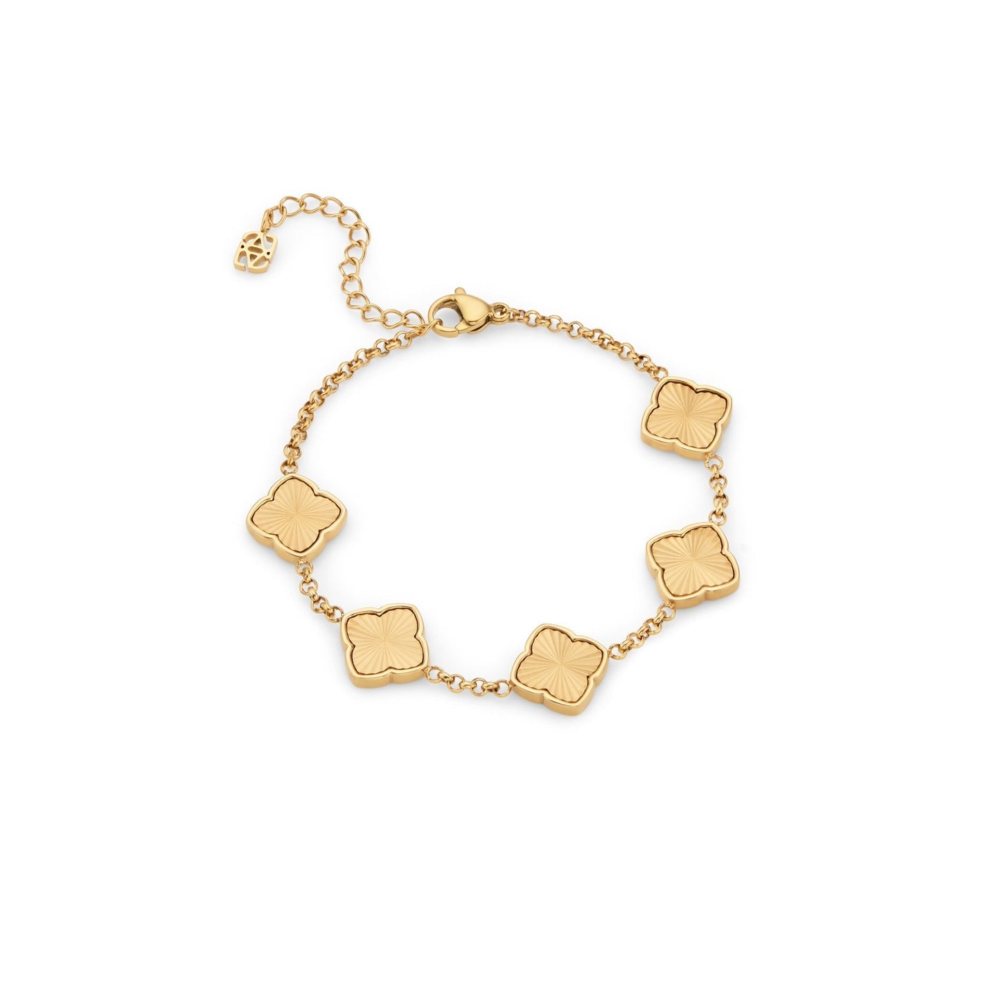 Textured Multi Clover Bracelet - Gold