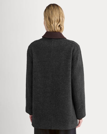 Italian Car Coat | Carbone/Black
