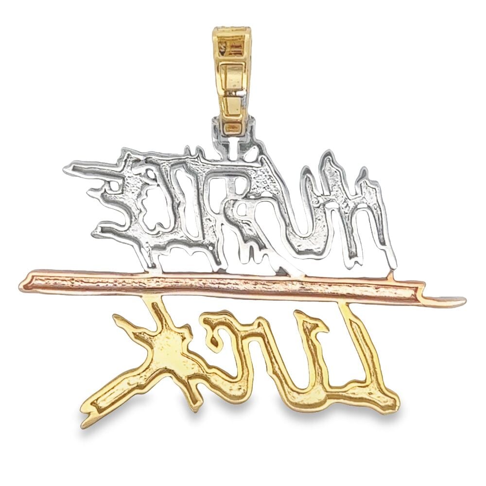 Large Hustle Luck Diamond Pendant 3.50cttw 10K Gold 3 Tone